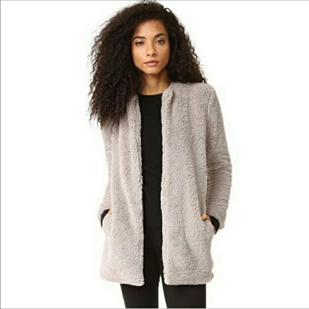 Gray faux fur jacket